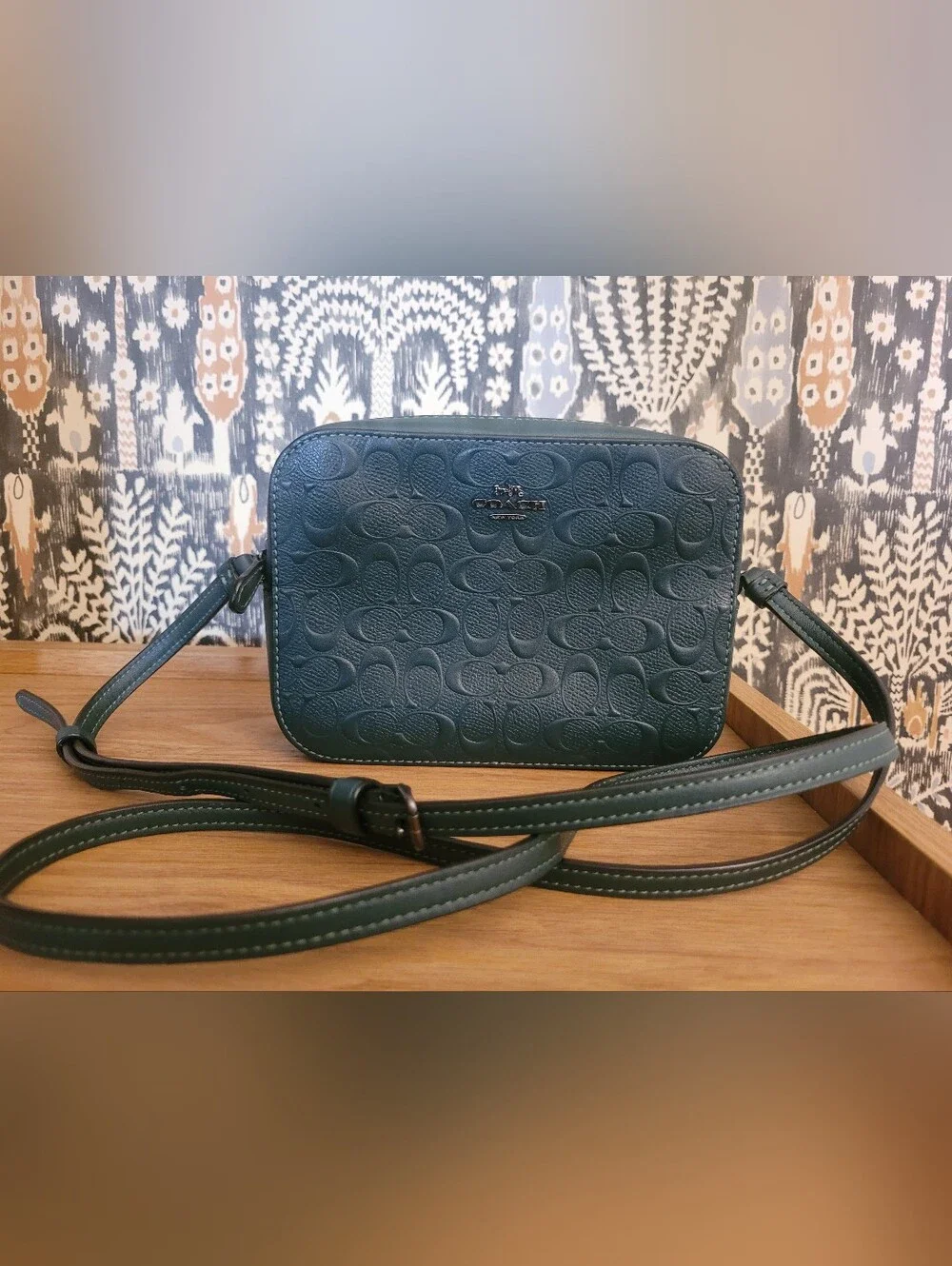 Coach Green Signature Embossed Crossbody